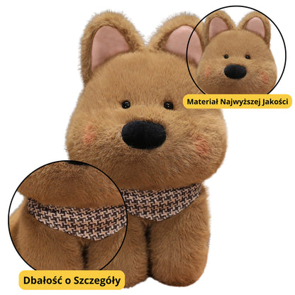 Peluche Cão com Cachecol Castanho 25cm