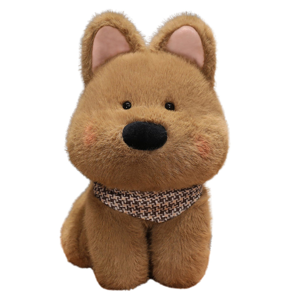 Peluche Cão com Cachecol Castanho 25cm