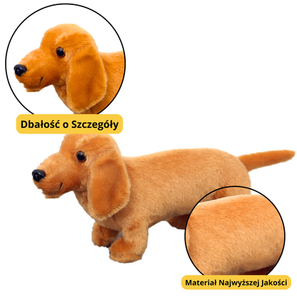 Peluche Cão Salsicha Castanho Claro 25cm