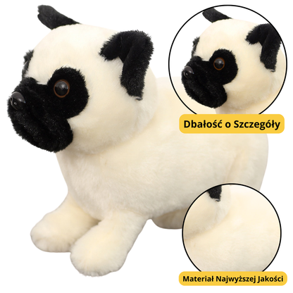 Peluche Pug Branco 19cm