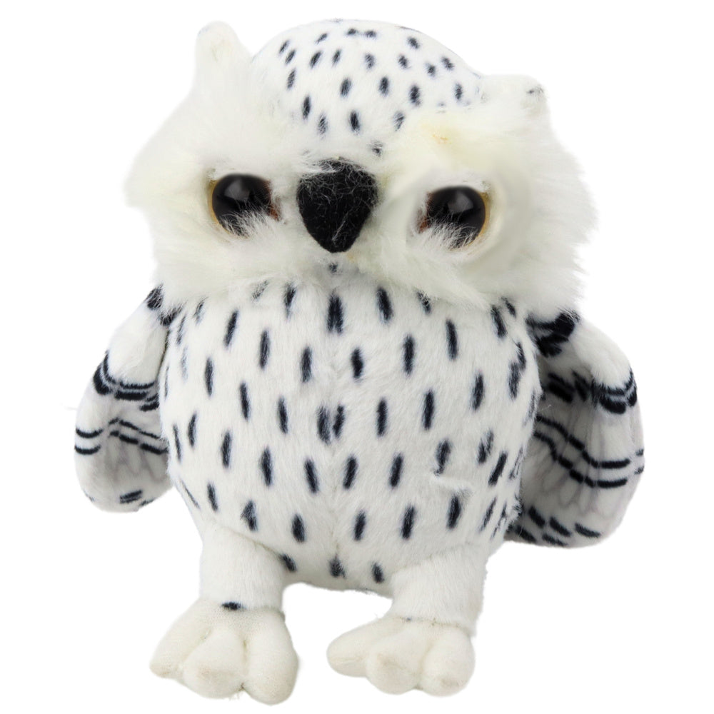 Peluche Corujinha Branca com Pintas Pretas 15cm