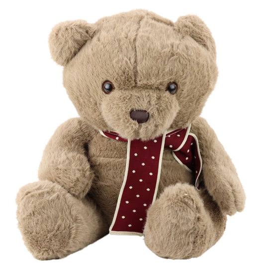 Peluche Urso Grande com Cachecol Castanho Claro 45cm