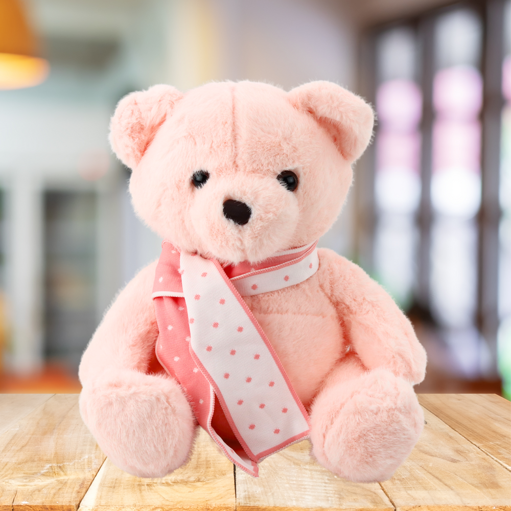 Peluche Urso com Cachecol Rosa 35cm