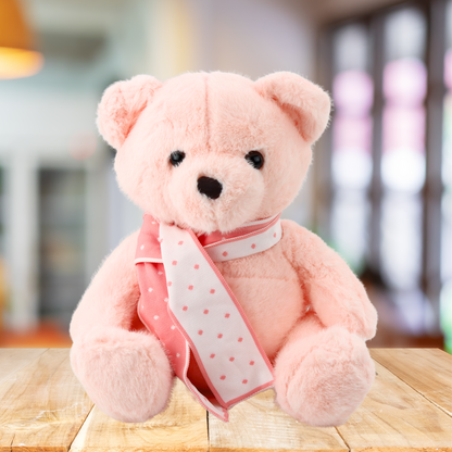 Peluche Urso com Cachecol Rosa 35cm