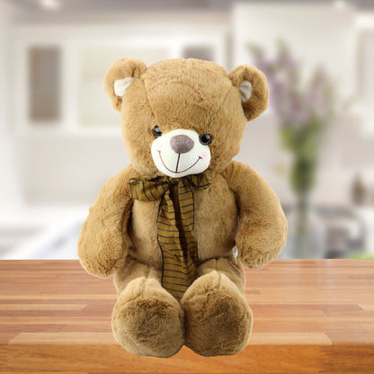 Peluche Urso com Laço Castanho às Riscas 60cm