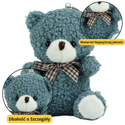 Porta-chaves Peluche Urso Azul Marinho 8cm