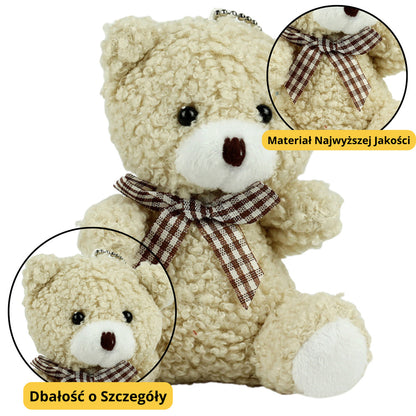 Porta-chaves Peluche Urso Bege 8cm