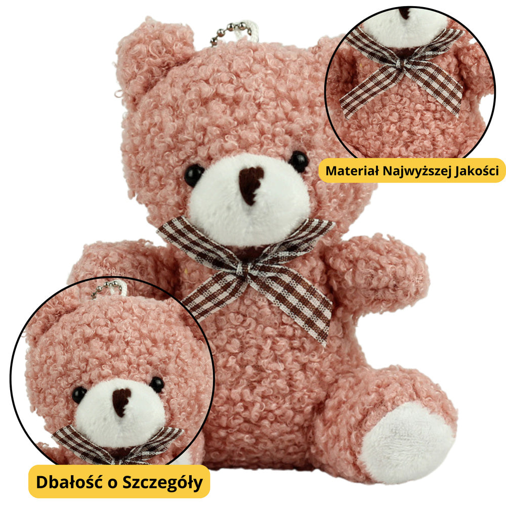 Porta-chaves Peluche Urso Rosa 8cm