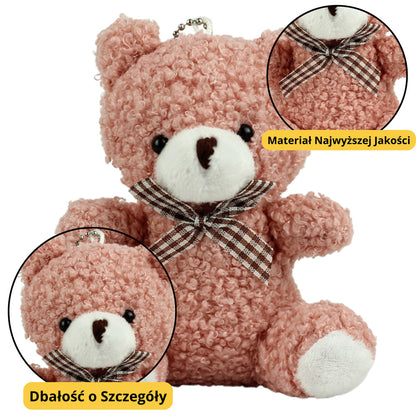 Porta-chaves Peluche Urso Rosa 8cm