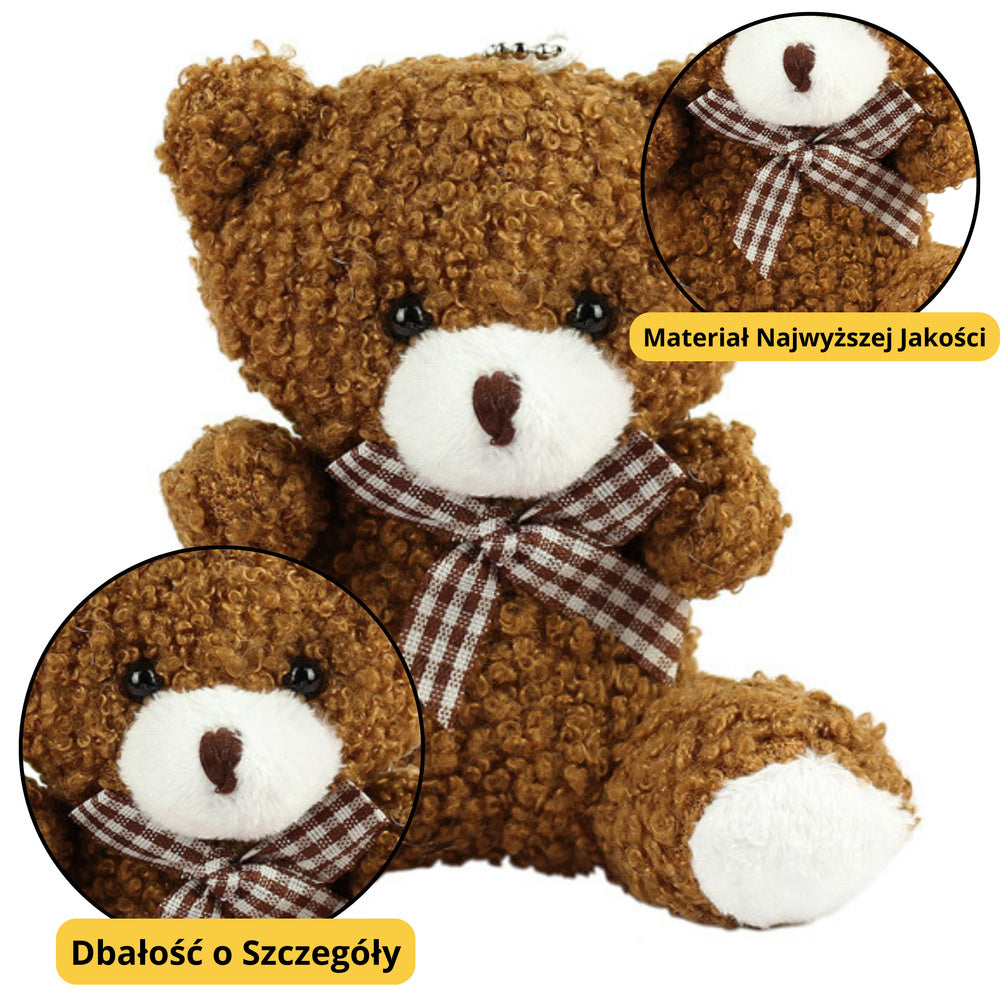 Porta-chaves Peluche Urso Castanho 8cm