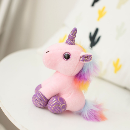 Porta-chaves Peluche Unicórnio Rosa 12cm