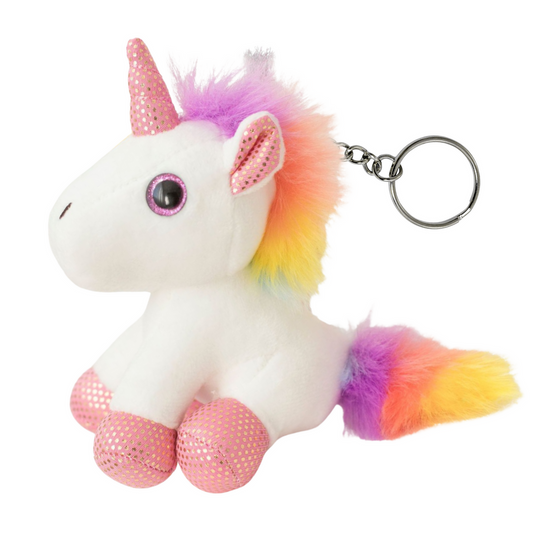 Porta-chaves Peluche Unicórnio Branco 12cm
