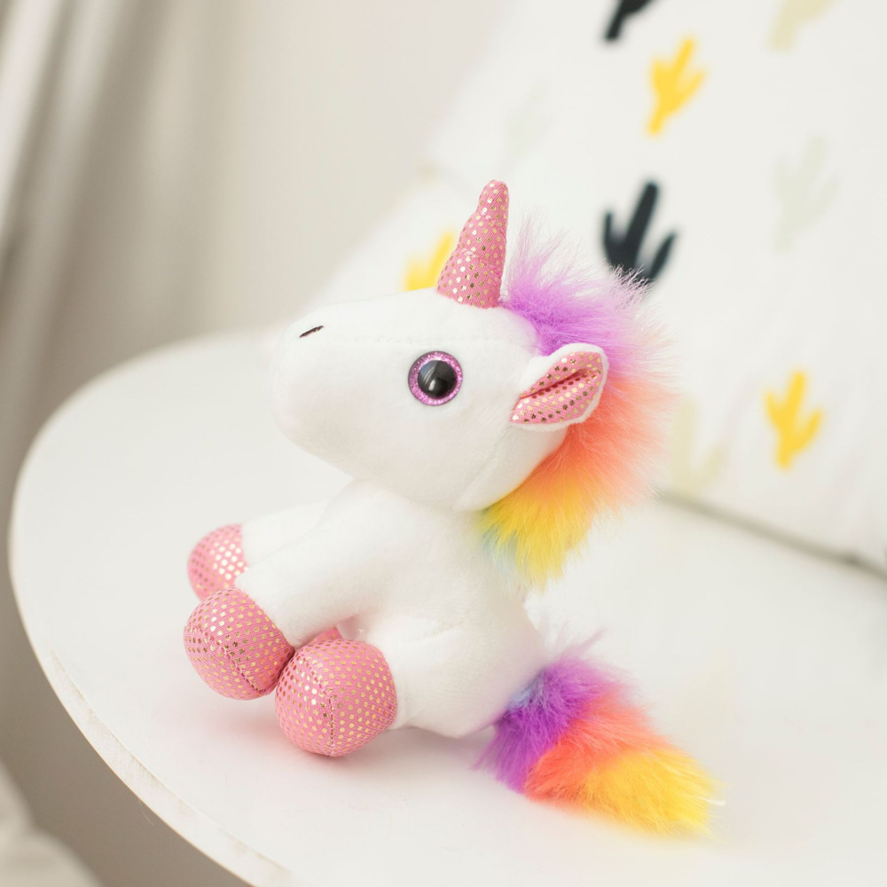 Porta-chaves Peluche Unicórnio Branco 12cm