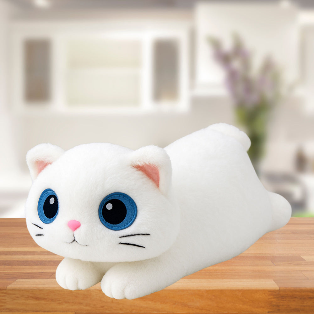 Peluche Gato Olhos Grandes Branco 45cm