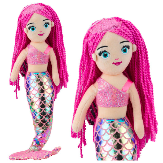 Peluche Sereia Cauda Holográfica Rosa 48cm