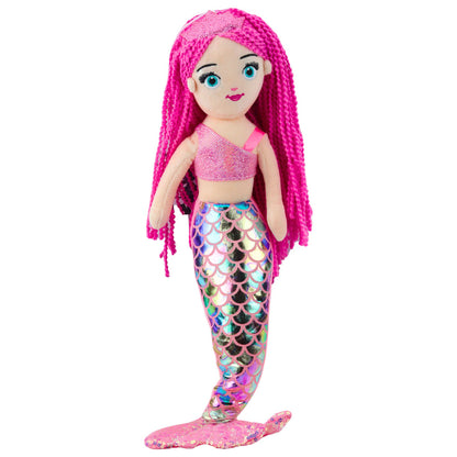 Peluche Sereia Cauda Holográfica Rosa 48cm