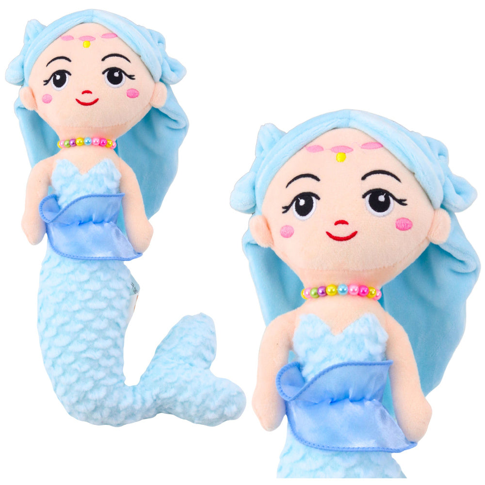 Peluche Sereia com Corais Azul 32cm