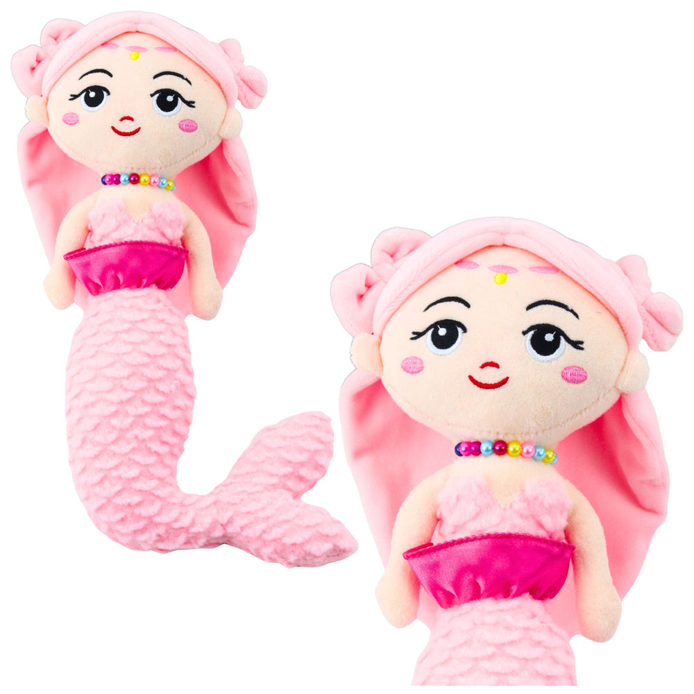 Peluche Sereia com Missangas Rosa 32cm
