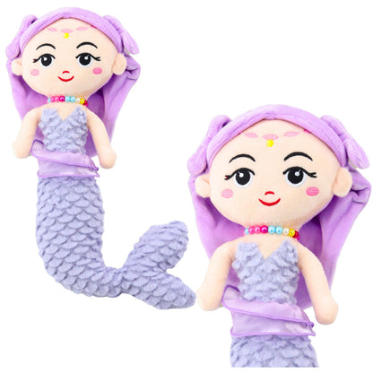 Peluche Sereia com Corais Roxa 32cm