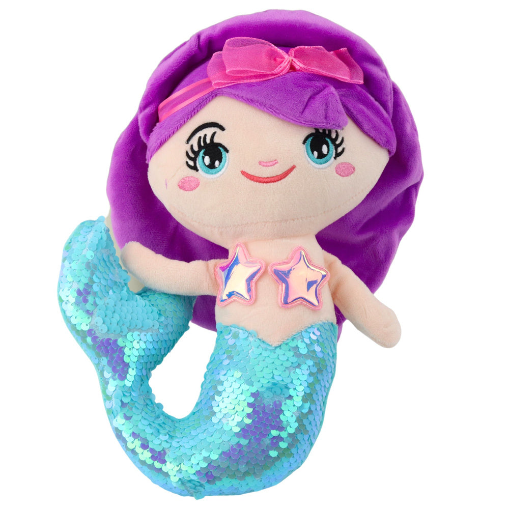 Peluche Sereia Cauda Lantejoulas Turquesa 28cm