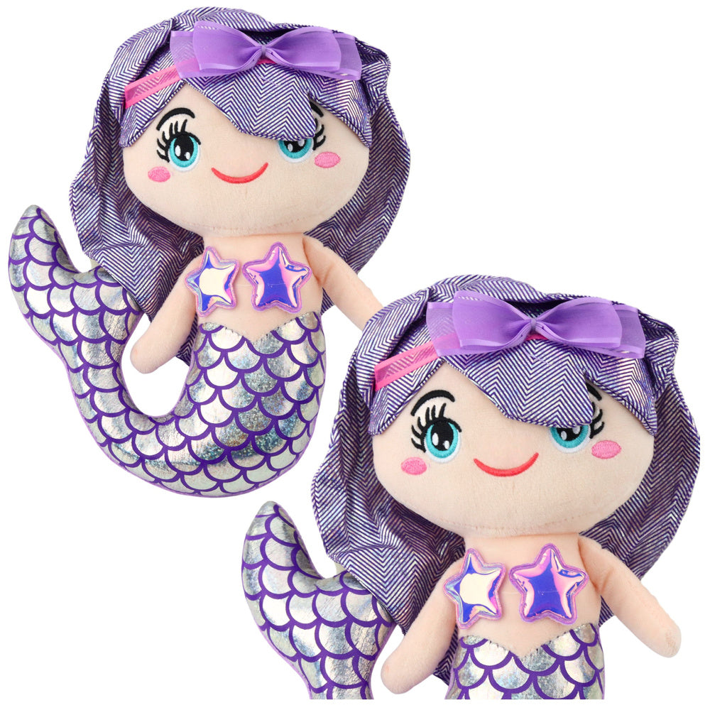 Peluche Sereia Cauda Holográfica Roxa 25cm