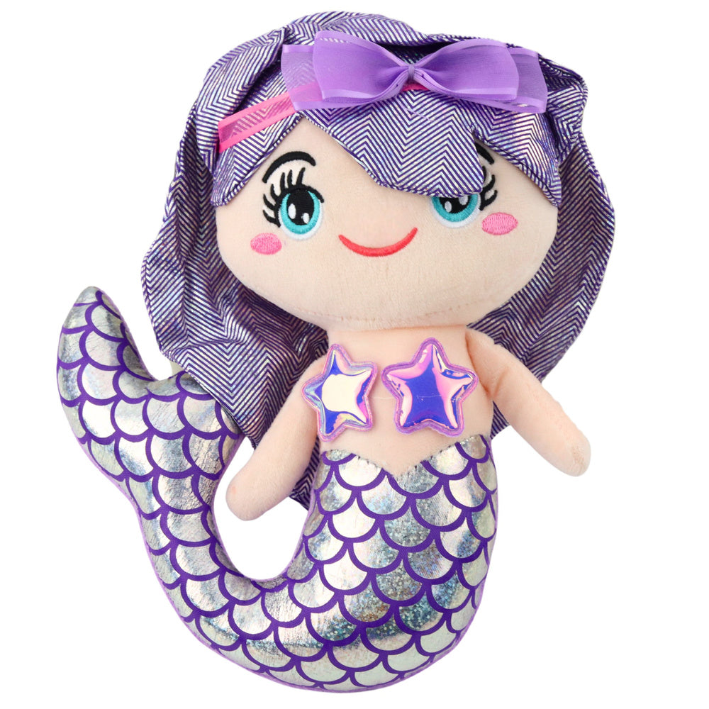 Peluche Sereia Cauda Holográfica Roxa 25cm