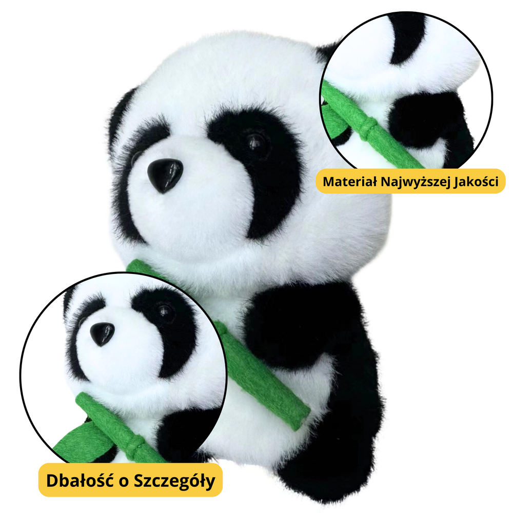 Peluche Panda com Bambu 18cm