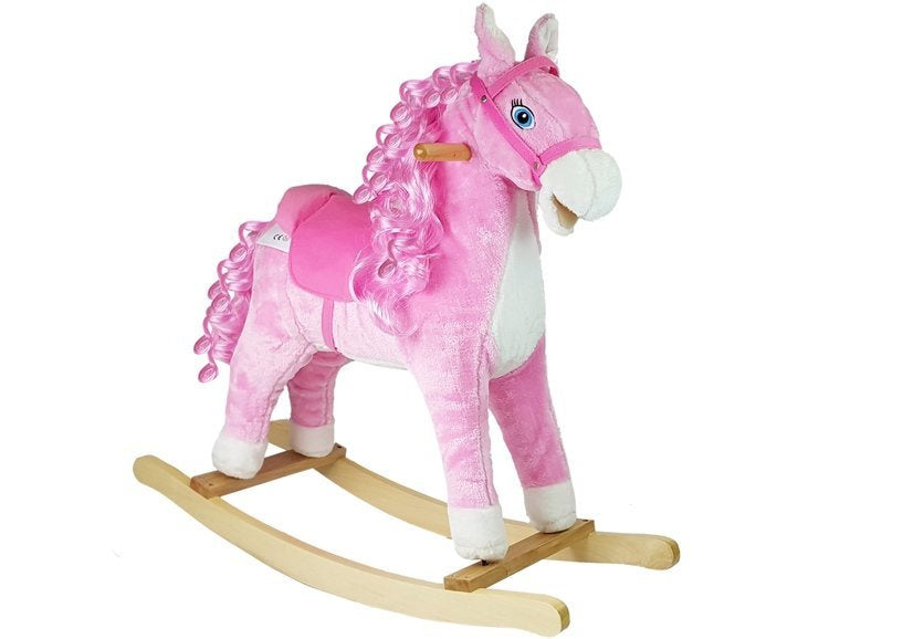 Cavalo baloiço rosa 74 cm
