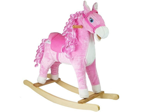 Cavalo baloiço rosa 74 cm