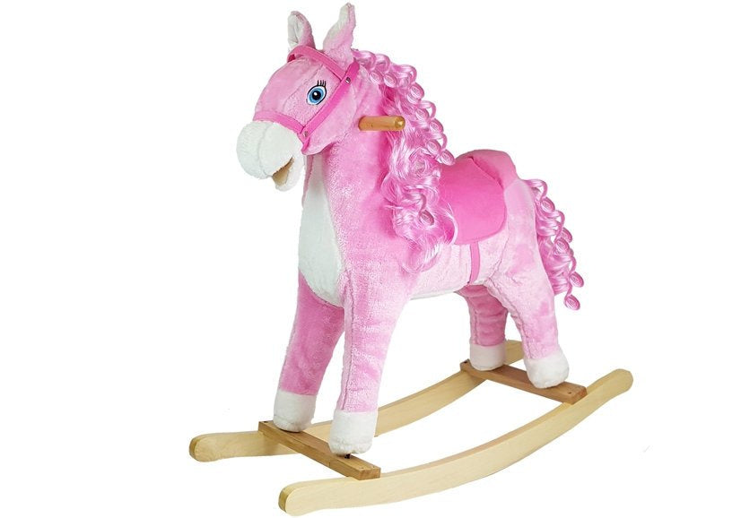 Cavalo baloiço rosa 74 cm