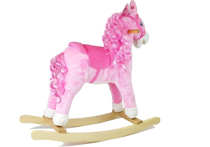 Cavalo baloiço rosa 74 cm