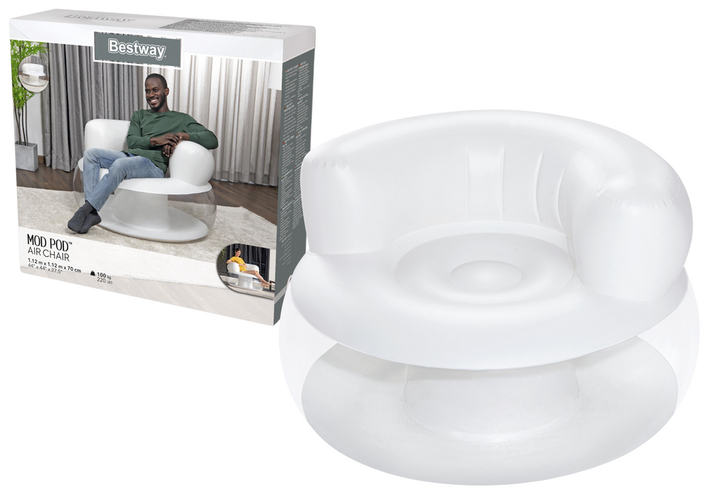 Cadeirão Insuflável Branco Bestway 112x112x70cm