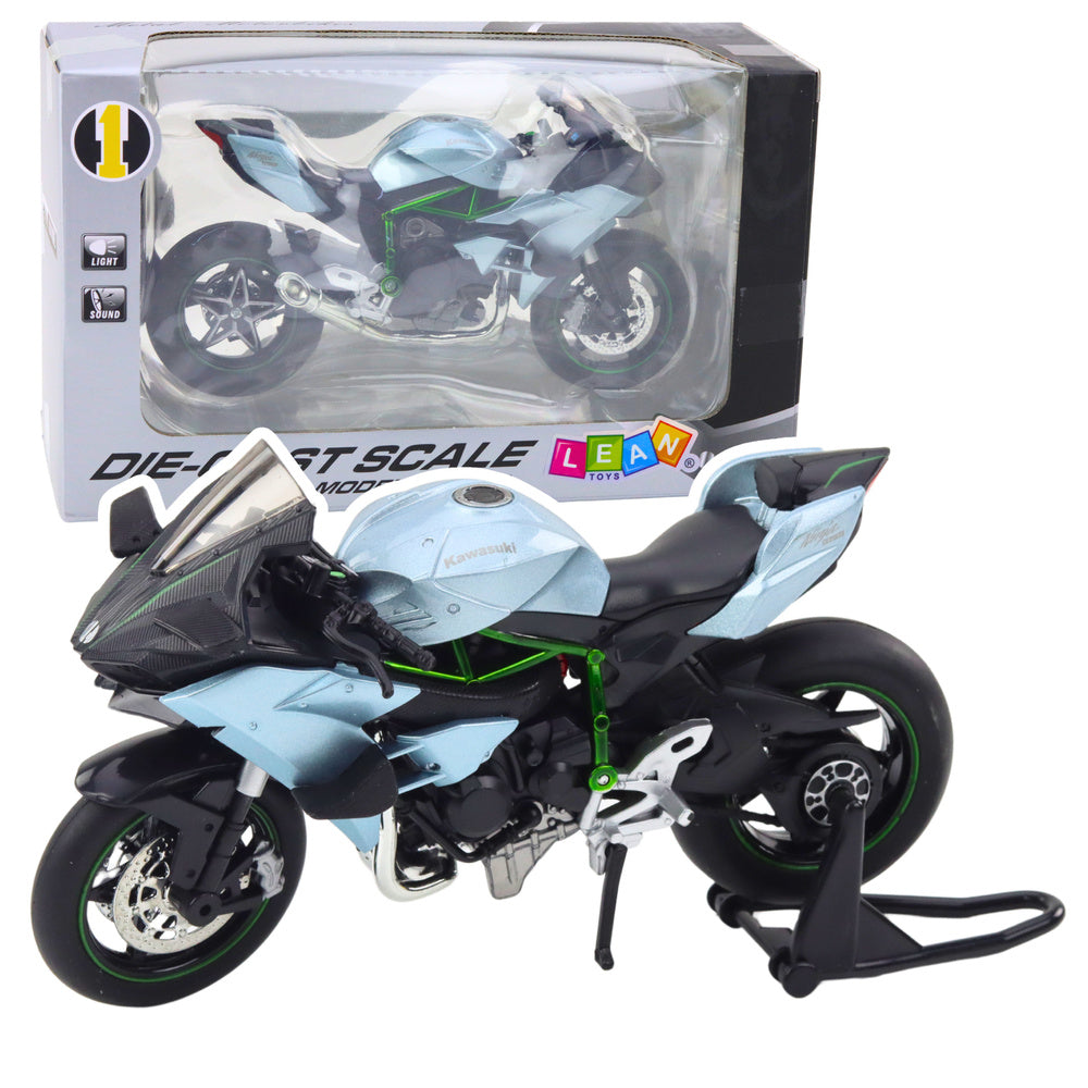 Mota Desportiva Metal Luzes e Sons Prateada 1:12