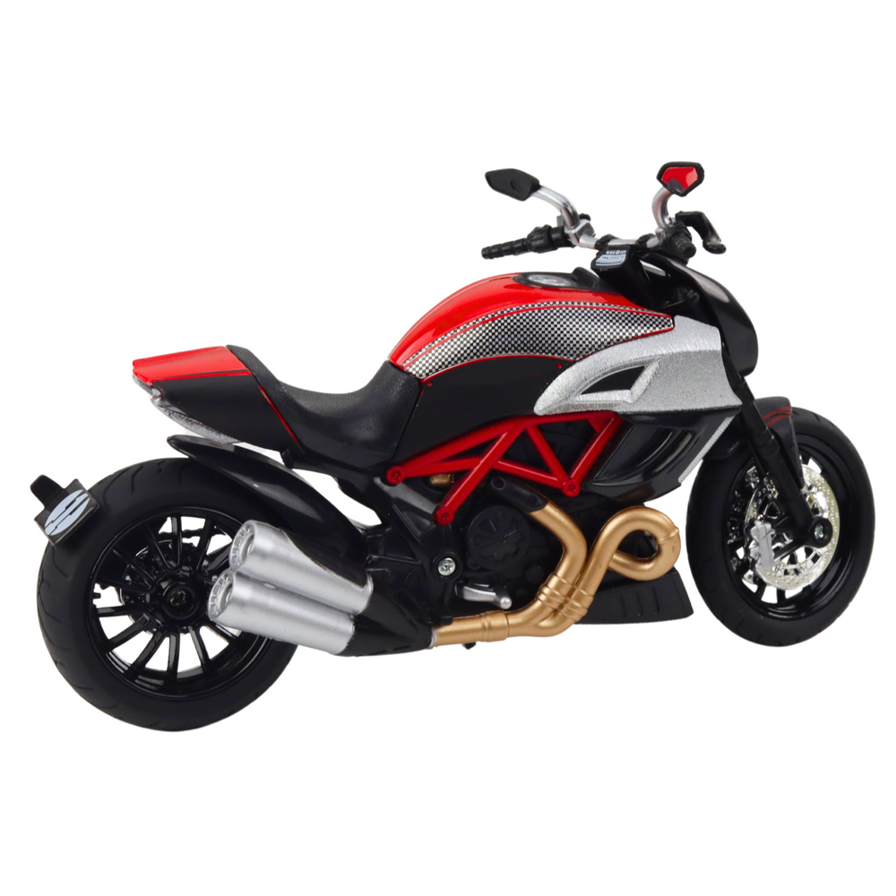 Mota Desportiva Metal Luzes e Sons Vermelha com Dourado 1:12