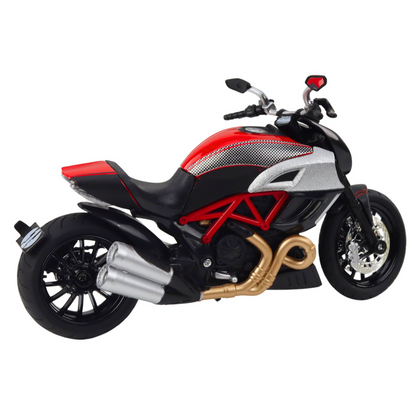 Mota Desportiva Metal Luzes e Sons Vermelha com Dourado 1:12