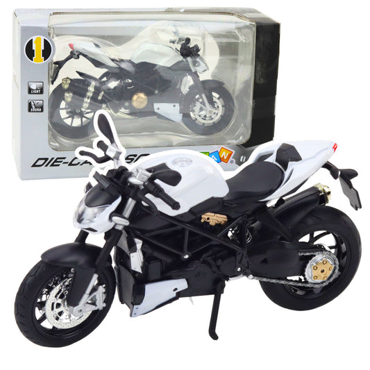 Mota Desportiva Metal Luzes e Sons Branca 1:12
