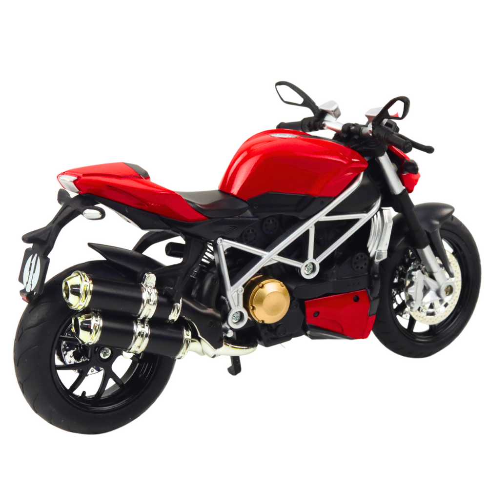 Mota Desportiva Metal Luzes e Sons Vermelha com Prateado 1:12