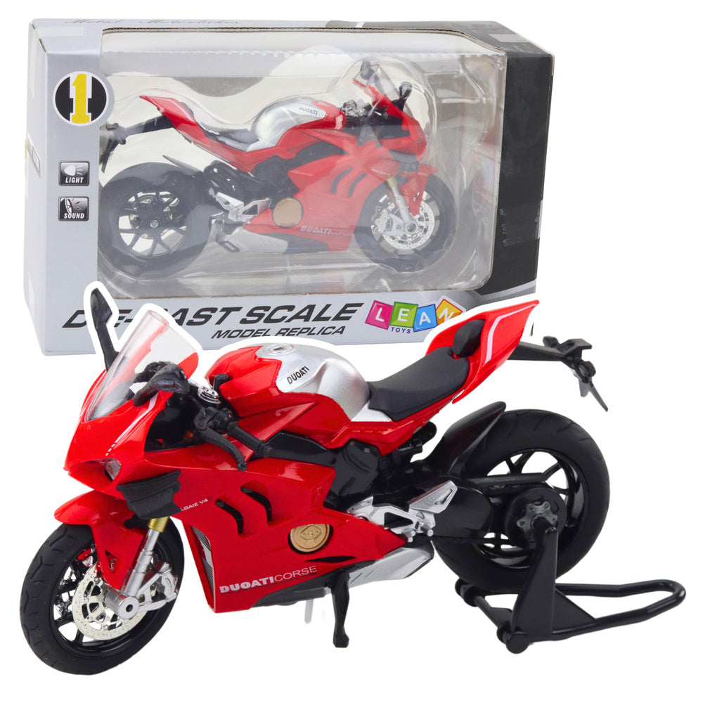 Mota Desportiva Metal Luzes e Sons Vermelha 1:12
