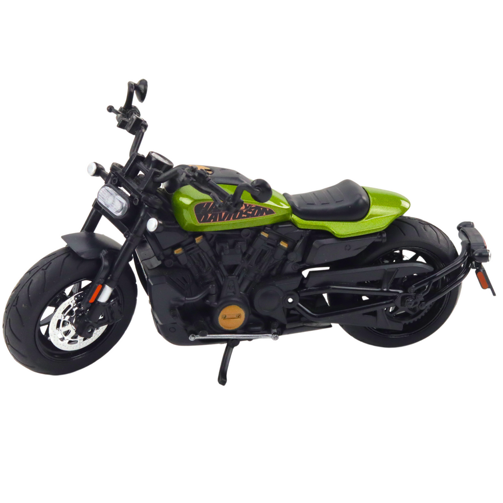 Mota Chopper Metal Luzes e Sons Preta Verde 1:12