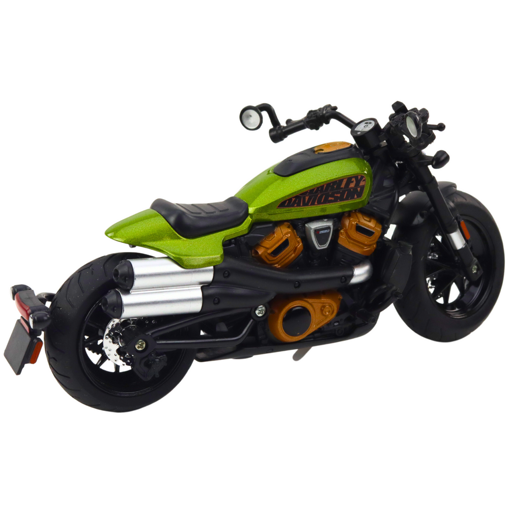 Mota Chopper Metal Luzes e Sons Preta Verde 1:12