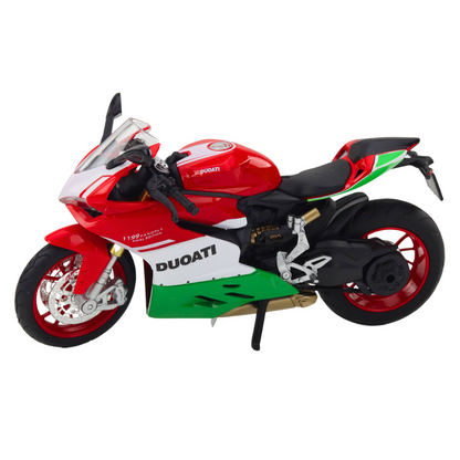 Mota Desportiva Metal Luzes e Sons Vermelha Verde 1:12