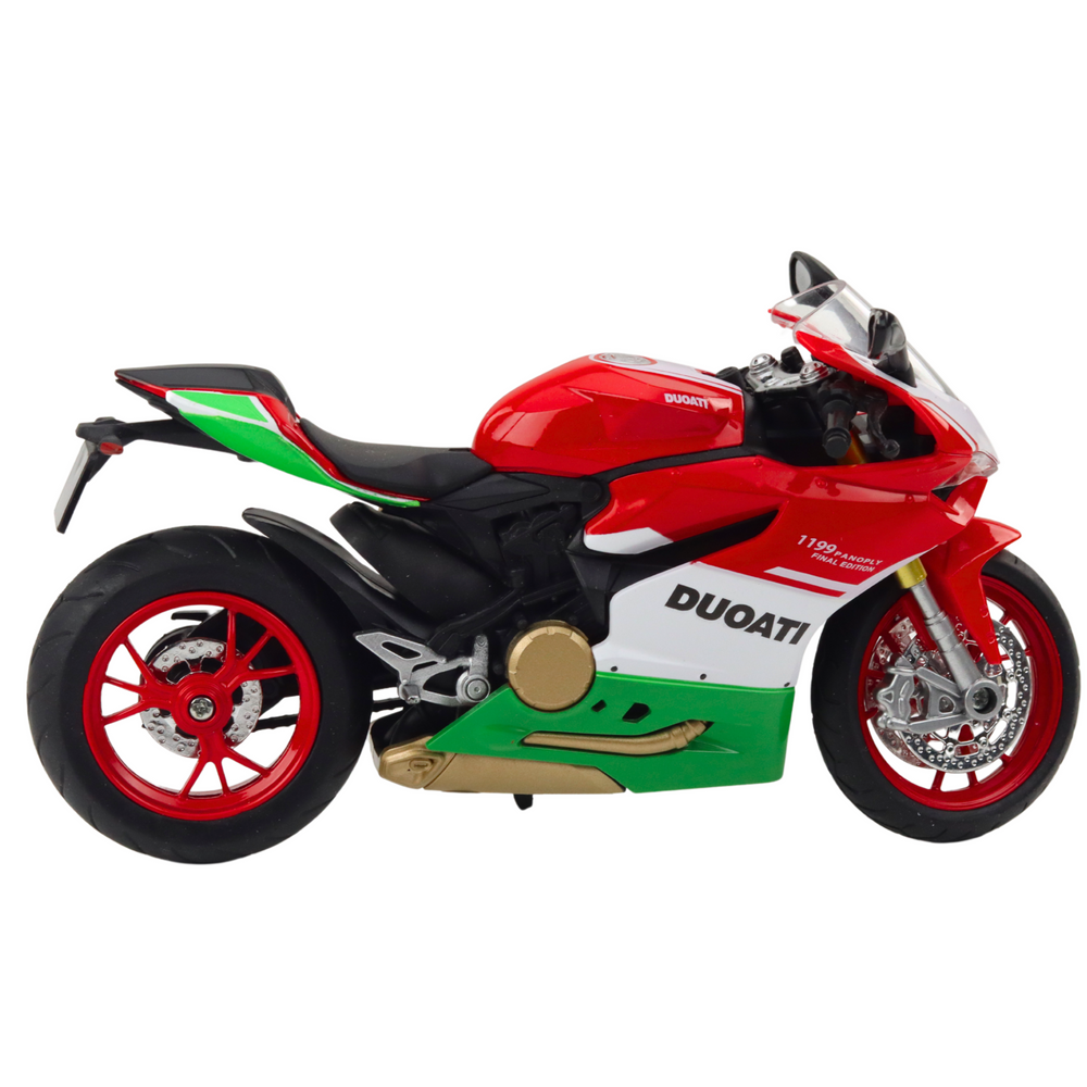 Mota Desportiva Metal Luzes e Sons Vermelha Verde 1:12