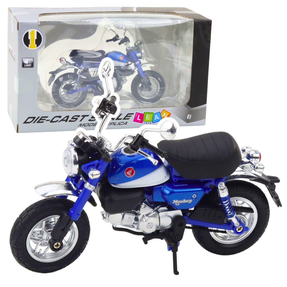 Mota Retro Clássica Metal Luzes Azul 1:12