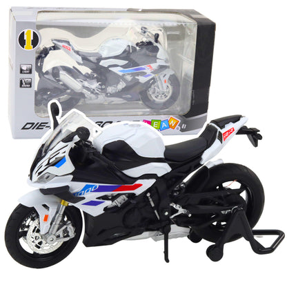 Mota Desportiva Metal Luzes e Sons Branca S1000 1:12