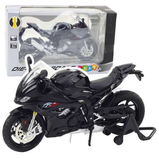 Mota Desportiva Metal Luzes e Sons Preta S1000 1:12
