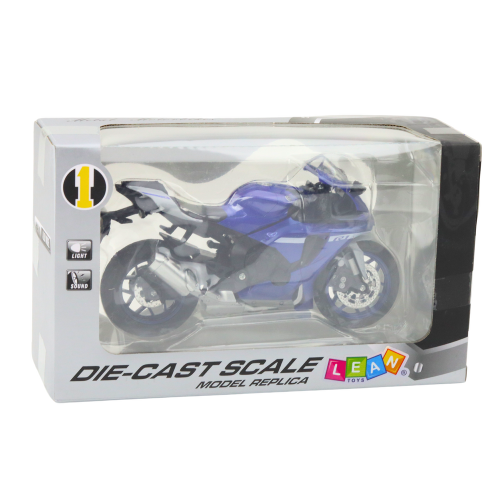 Mota Desportiva Metal Luzes e Sons Azul Marinho R1 1:12