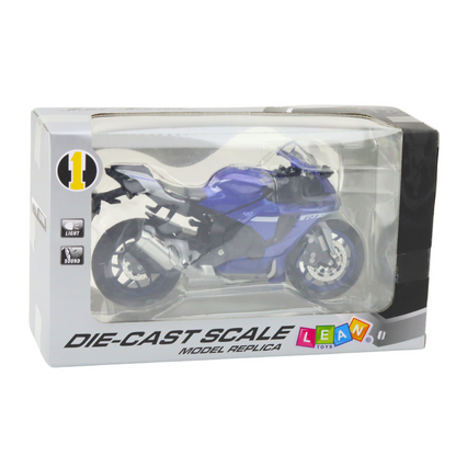 Mota Desportiva Metal Luzes e Sons Azul Marinho R1 1:12