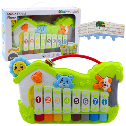 Piano Musical Floresta com Xilofone e Cartões 5 Peças
