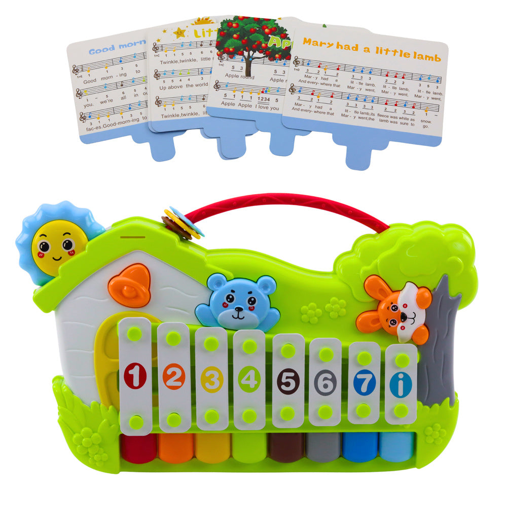 Piano Musical Floresta com Xilofone e Cartões 5 Peças