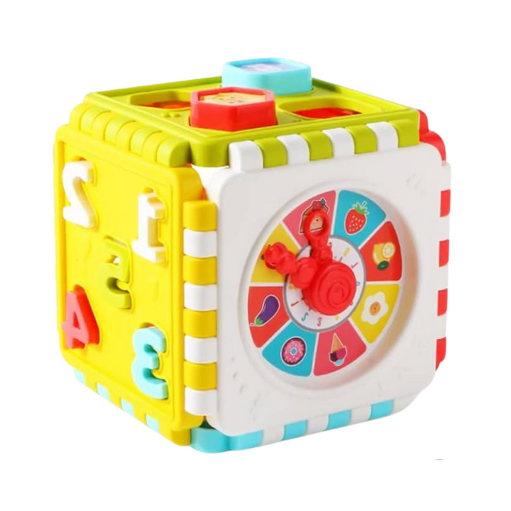 Cubo Educativo com Formas Números Relógio Multicolor